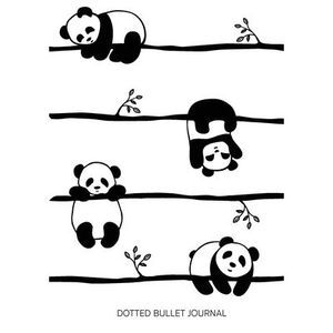 Cute Pandas - Dotted Bullet Journal: Medium A5 - 5.83X8.27 -- Blank Classic